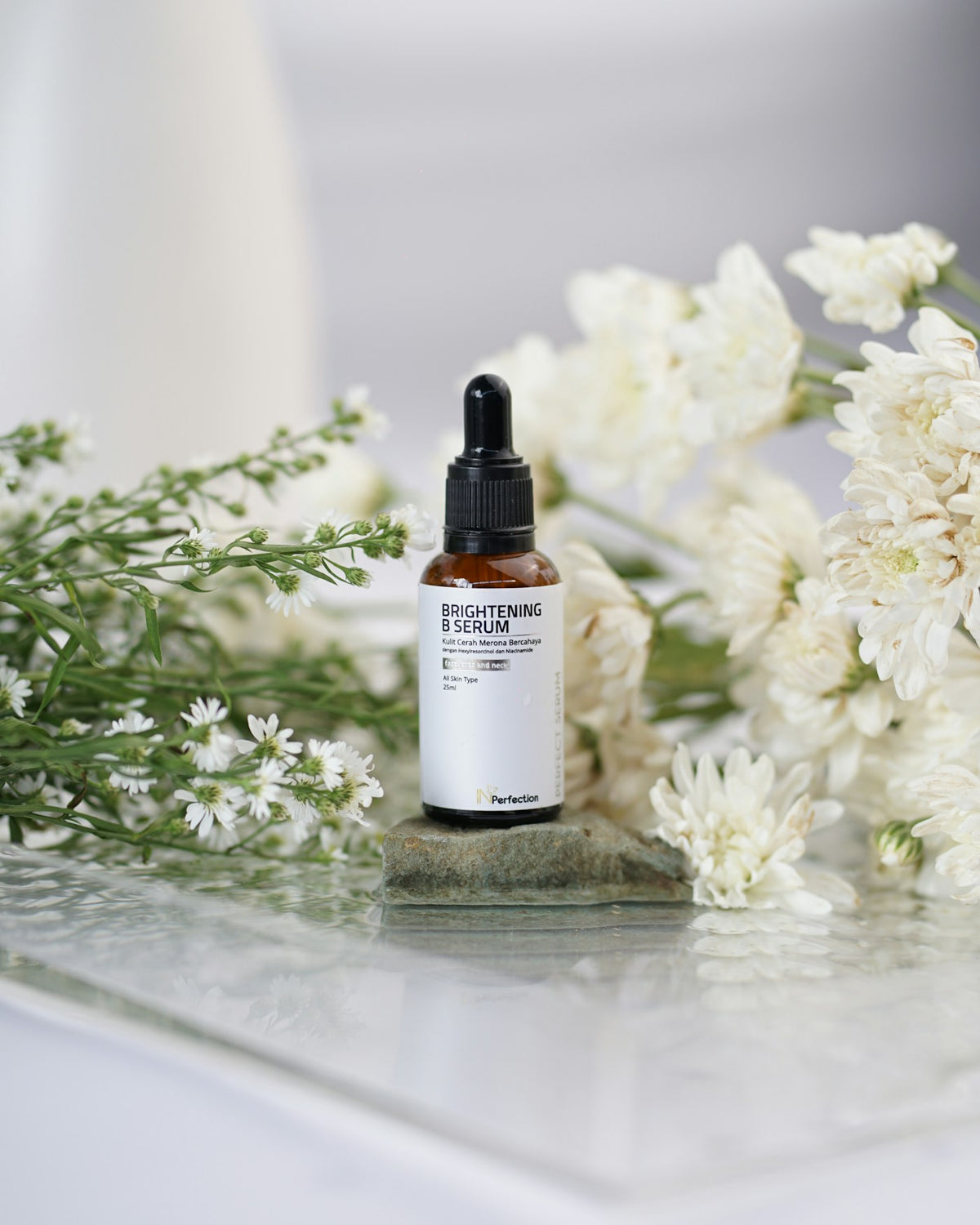 Rose Stem Cell Face Serum 50ml, glass dropper bottle